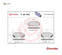 BRAKE PAD SET DISC BRAKE P 54 043 FOR MITSUBISHI 4M42-3AT1/0AT/3AT4/3AT2 3.0L