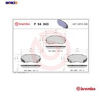 Brembo Brake Pad Set P 54 043 Front Disc for Mitsubishi Canter