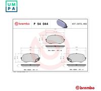 Brembo Brake Pad Set P 54 044 - Front Disc Pads for Mitsubishi Canter - Set of 4