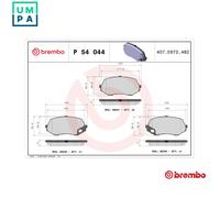BREMBO P 54 044 Brake pad set