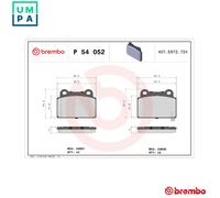 BRAKE PAD SET DISC BRAKE P 54 052 FOR MITSUBISHI GALANT/FORTIS/VIII LANCER/EX