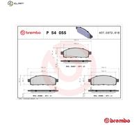 Brake pads P 54 055 BREMBO for MITSUBISHI FIAT
