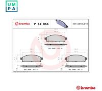 Brembo P54055 Front Brake Pad Set Fits Fiat Mitsubishi Ram 1200 Fullback L200 /