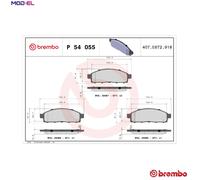 BRAKE PAD SET DISC BRAKE P 54 055 FOR MITSUBISHI TRITON/L200/Platform/Chassis