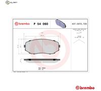 BREMBO P 54 060 Brake pad set