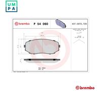 BREMBO P 54 060 Brake pad set