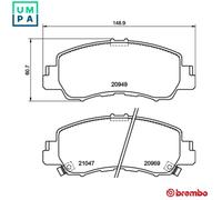 BRAKE PAD SET DISC BRAKE P 54 061 FOR MITSUBISHI 4B40 1.5L 4N14 2.3L 4cyl
