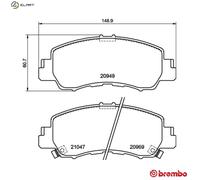 BREMBO P 54 061 Brake pad set