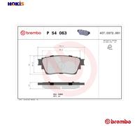 BREMBO P 54 063 Brake pad set