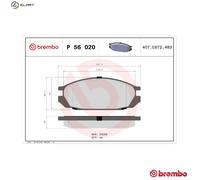 BREMBO P 56 020 Brake pad set