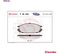 BREMBO P 56 020 Brake pad set