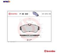 Brembo Brake Pad Set P 56 022 - Front Disc, Anti-Squeak Plate - Fits Nissan Primera/Almera