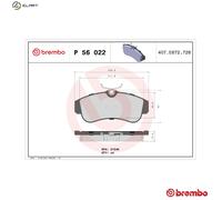 BRAKE PAD SET DISC BRAKE P 56 022 FOR NISSAN SENTRA/II/Hatchback PRIMERA/Break