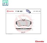 BRAKE PAD SET DISC BRAKE P 56 022 FOR NISSAN SENTRA/II/Hatchback PRIMERA/Break