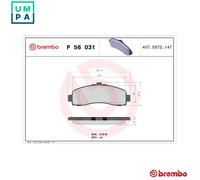 Brembo P56031 Brake Pad Set Front With Anti-Squeak Plate Fits Nissan Micra