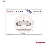 BRAKE PAD SET DISC BRAKE P 56 031 FOR NISSAN CGA3DE 1.3L CG10DE 1.0L 4cyl