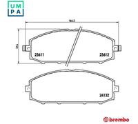 Brembo Front Disc Brake Pad Set P 56 041 for Nissan Patrol GR