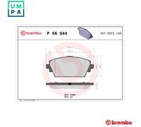 Brembo Brake Pads P 56 044 - Fits Nissan Almera, Tino, Primera, Primera Estate