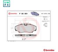 Brake pads P 56 061 BREMBO for RENAULT NISSAN OPEL