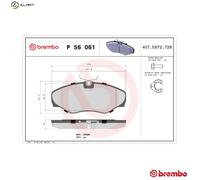 Brake pads P 56 061 BREMBO for RENAULT NISSAN OPEL