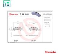 BRAKE PAD SET DISC BRAKE P 56 069 FOR IVECO DAILY/Van/II/Platform/Chassis/Dump