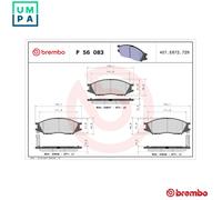 BREMBO P 56 083 Brake pad set
