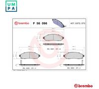 Brembo P56096 Front Disc Brake Pad, Set of 4