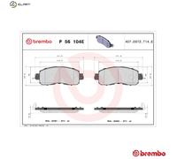 Brembo P 56 104E Disc Brake Brake Pad Set Front Sumitomo System Fits Nissan Leaf