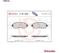 Brembo P 56 104E Disc Brake Brake Pad Set Front Sumitomo System Fits Nissan Leaf