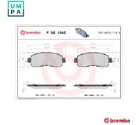 Brembo P 56 104E Disc Brake Brake Pad Set Front Sumitomo System Fits Nissan Leaf