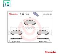 Brembo Brake Pads P 56 106 Front Disc Brake - Fits Infiniti Nissan Renault