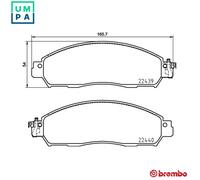 BREMBO P56120 Brake Pad Set Front Fits Nissan Leaf NV200 NV200 / Evalia