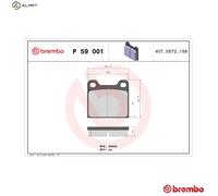 Brake pads P 59 001 BREMBO for BMW ALFA ROMEO MERCEDES-BENZ VW PORSCHE TALBOT