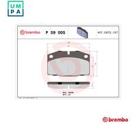 Brembo Front Brake Pad Set P 59 005 - 4x pads, Wear Indicator - for Opel, Lotus
