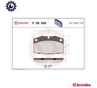Brembo Front Brake Pad Set P 59 005 - 4x pads, Wear Indicator - for Opel, Lotus