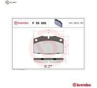 Brembo Front Brake Pad Set P 59 005 - 4x pads, Wear Indicator - for Opel, Lotus