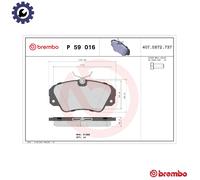 BRAKE PAD SET DISC BRAKE P 59 016 FOR VAUXHALL CARLTON/Mk/III OMEGA SENATOR 2.2L
