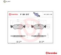 Brembo Brake Pad Set P 59 017 – Disc Brake – Front Axle – Fits Chevrolet, Daewoo, Opel, Vauxhall