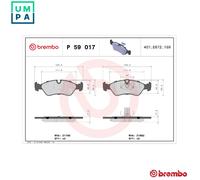 Brembo Brake Pad Set P 59 017 – Disc Brake – Front Axle – Fits Chevrolet, Daewoo, Opel, Vauxhall