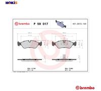Brembo Brake Pad Set P 59 017 – Disc Brake – Front Axle – Fits Chevrolet, Daewoo, Opel, Vauxhall