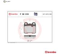 BRAKE PAD SET DISC BRAKE P 59 018 FOR OPEL C18SEL/18XEL X18XE 1.8L 4cyl ASTRA F