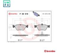 Brembo Brake Pad Set P 59 019 - Disc brake for Opel, Saab, Vauxhall, Holden