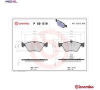 Brembo Brake Pad Set P 59 019 - Disc brake for Opel, Saab, Vauxhall, Holden