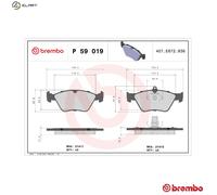 BRAKE PAD SET DISC BRAKE P 59 019 FOR HOLDEN VAUXHALL CALIBRA OMEGA SAAB