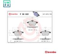 BREMBO P 59 022 Brake pad set