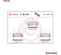 BREMBO P 59 027 Brake pad set