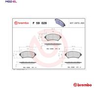 Brembo Brake Pad Set P 59 028 - Front Disc Brake - Fits Buick Cadillac Chevrolet Opel