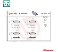 BRAKE PAD SET DISC BRAKE P 59 031 FOR HOLDEN ZAFIRA ASTRA/Convertible OPEL