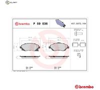 Brake pads P 59 036 BREMBO for OPEL MERIVA A MPV CORSA C COMBO Box Body/MPV
