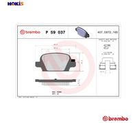 Brake Pads Set fits VAUXHALL TIGRA X04 1.3D Rear 04 to 09 Z13DT Brembo 09200132